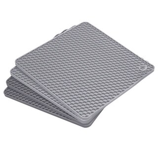Pcs Silicone Trivet Mats For Pots Pans Square Hot Pad Teapot Coaster Dark Grey Light Grey